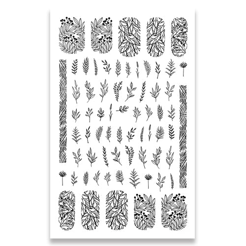Nature Plant Leaf Nail Stickers x 1 sheet