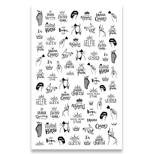 Quote Queen Sass Fashion Nail Stickers x 1 sheet