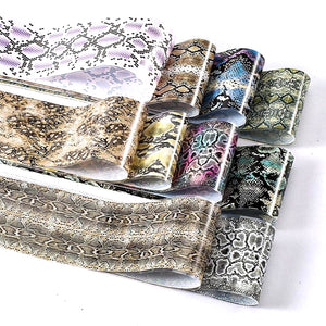 Pack of 10 Sheets - Snake Pattern Nail Art Transfer Foils